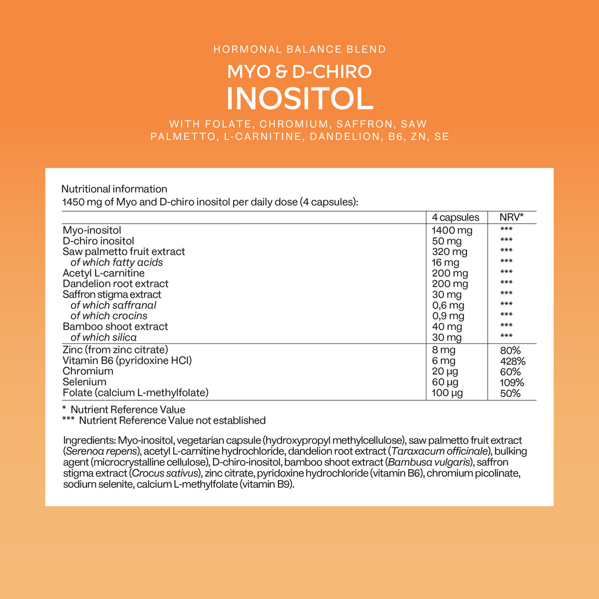 AAVALABS MYO & D-Chiro Inositol vitamins bottle with label, showcasing dietary supplement packaging and branding.