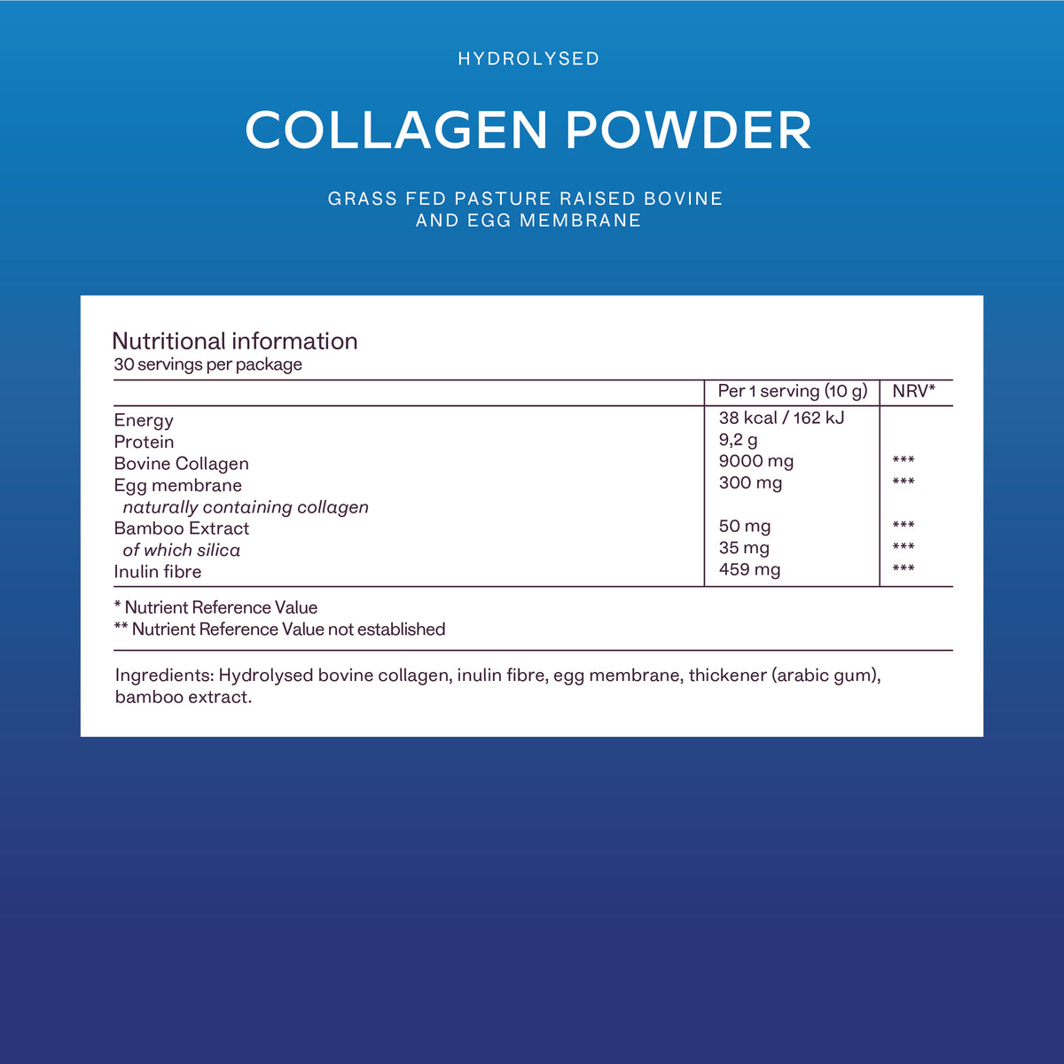 AAVALABS hydrolysed collagen powder in a jar with a scoop, showcasing the collagen supplement for skin and joint health.
